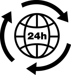 24 Hours Earth Grid Symbol With Arrows Circle Around Clean Tracing Svg Vector, Free Vectors File